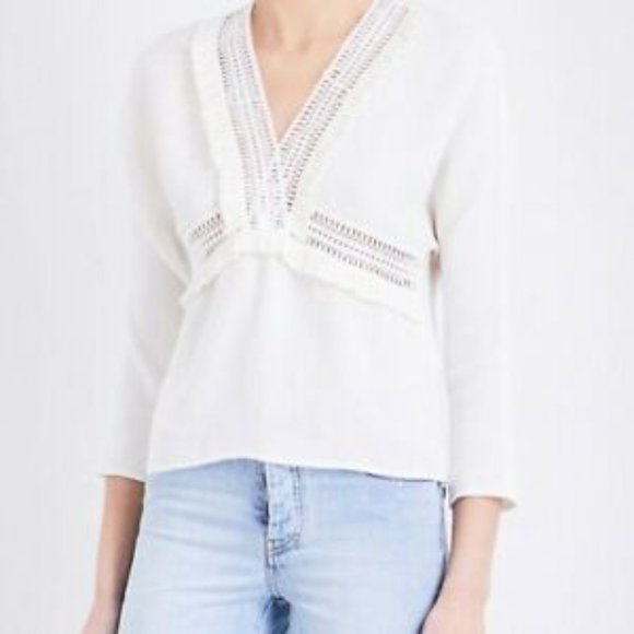 Maje Liam frilled crepe top - Picture 2 of 5